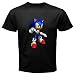 Black T-Shirt of Sonic the Hedgehog (Shadow the Hedgehog, Sega, Adventure, Shuffle, Blast, Triple Trouble, Drift, Unleashed, High Speed, Riders, Rivals, Rush, PS2, PS3, Dreamcast, XBox 360, Wii, PSP)