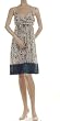 BCBG BLUE SILK PRINT CINCHED BABYDOLL DRESS NEW 8