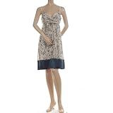 BCBG BLUE SILK PRINT CINCHED BABYDOLL DRESS NEW 8 at BCBG MAX AZRIA