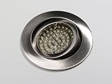 9er Set 230V Einbaustrahler “Eloy-LED”, Metall gebürstet, Rostfrei!