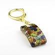 Handmade Square Shaped Murano Glass Keyring- Alexander Multicolor Style 1