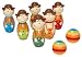 Classic Wooden Bowling Monkeys Set