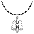 Pewter Fleur De Lis Leather Choker Necklace