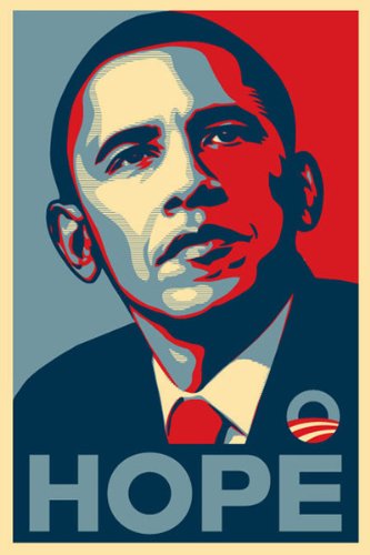BARACK OBAMA HOPE FAIREY DESIGNED POSTER under The Home and garden Store
