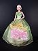 Green Nature Inspired Gown with Large Pink Flower Applique on the Skirt Made for the Barbie Doll