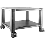 Kantek 2-Shelf Mobile Printer Stand, Holds up to 75 Pounds, 17 x 13.25 x 14.13 Inches, Black (PS510)