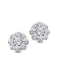 Diamond (1.33 Ct, GH-VVS), 18 Kt Yellow Gold Classic Nine-Stone Diamond Studs