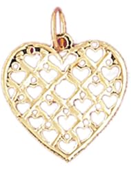 Dazzlers Solid 14k Gold Heart Charm Pendant Available in three colors from jewelsberry (weights: 0.9 grams only)