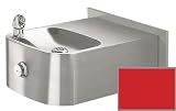Garden Water Features & Outdoor Fountains item: Haws 1109BP-RED Red Single bubbler, barrier-free wall mounted, stainless steel drinking fountain with back panel, and 100% lead-free waterways. 1109BP