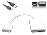 Quality iPad2 To HDMI Cable Adapter For Apple , new ipad,iphon4S and ipad2 iSO 5.1 compatible, Connect iPad To HDTV Screen adapter with charger and sync connector , and 3ft 24AWG/28AWG super charging USB cable 2-pieces kit
