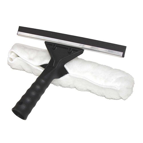 Combo Squeegee/Microfiber Scrubber - Black Handle