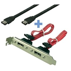 1x Adapter intern SATA zu extern e-SATA 2-Port mit Slotblech + 1x Kabel e-SATA extern mit Sicherungslasche schwarz 1,00 m