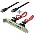 1x Adapter intern SATA zu extern e-SATA 2-Port mit Slotblech + 1x Kabel e-SATA extern mit Sicherungslasche schwarz 1,00 m