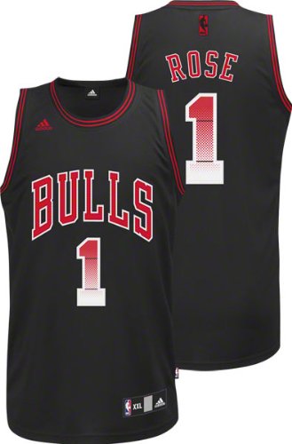 NBA Men's Chicago Bulls Derrick Rose Vibe Fashion Swingman Jersey (Black/Red, Small)
