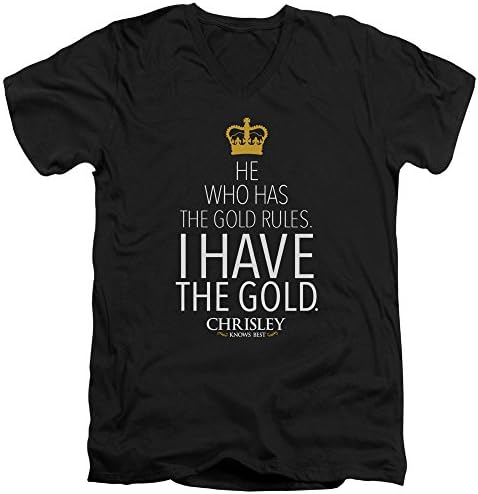 Chrisley Knows Best - Mens Gold V-Neck T-Shirt, Size: Medium, Color: Black