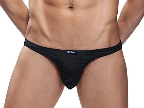 Men's Bikini, Super Sexy Breathable Mesh Modal Low Rise Skinny Black Medium