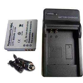 NEW Battery + Charger For Canon PowerShot SD300 SD450 NB-4L NB4L + car plug