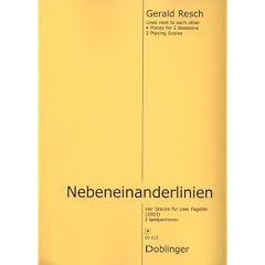 "Nebeneinanderlinien" zwei Spielpartituren f�r zwei Fagotte von Gerald Resch