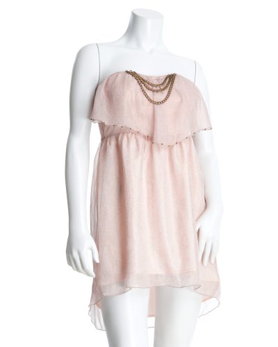 2b Ruffle & Chain Strapless Dress - ROSE DREAM (S)