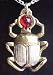 Egyptian Scarab Silver-Tone Pewter Amulet of Courage Pendant Necklace