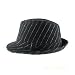NEW COTTON WOOL FEDORA HAT TRILBY BLACK PINSTRIPE GANGSTER CRUSHABLE Large / Extra Large