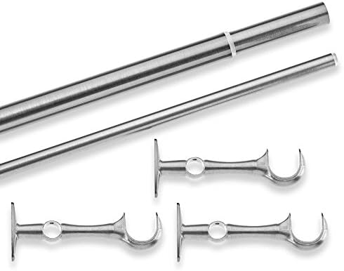 Adjustable 36" to 70" Extensions for Double Window Curtain Rod, Polished Nickel Finish