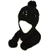 Hand Knit Trooper Trapper w/ Scarf Winter Ski Hat Black