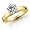 18k Yellow Gold 1.50 Carat Round Cut Cathedral Solitaire Diamond Ring (G-H ; SI1-2) Size 5