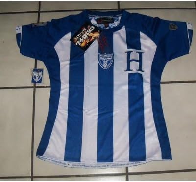 2010 SOUTH AFRICA WORLD CUP OFFICIALLY LICENSED LADIES HONDURAS JERSEY SIZE LARGE (WHITE AND BLUE)