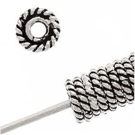 Bali Sterling Silver Slim Spacers Rope Edge 4mm (25)