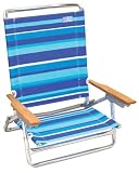 Lay Flat 5 position Rio Beach Chair - Blue Stripe by Rio Brand
