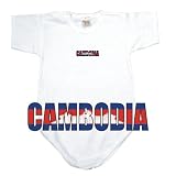 BABY BODYSUIT WHITE FLAG COLOR  CAMBODIA  0 - 3 Months