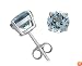 Sterling Silver 8mm Round Blue Topaz Earrings