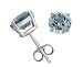 Sterling Silver 4mm Round Blue Topaz Earrings