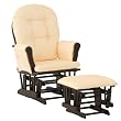 Stork Craft Hoop Glider and Ottoman, Black/Yellow Gingham