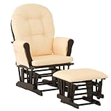 Stork Craft Hoop Glider and Ottoman, Black/Yellow Gingham
