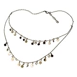 Starry Hearts Antique Bronze Metallic Collar Necklace
