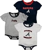 Atlanta Braves Adidas Baby Girl's Onesie 3-pk (6-9 Months)