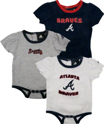 Atlanta Braves Adidas Baby Girl's Onesie 3-pk (3-6 Months)