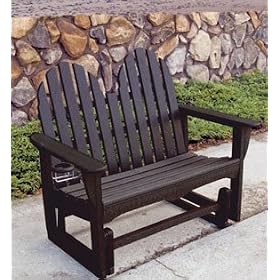 Adirondack Glider Bench-White