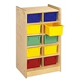 10 Tray Mobile Storage (Natural) (35.5"H x 20"W x 15D)