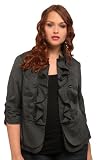 Torrid Plus Size Charcoal Heather Ruffle Military Jacket