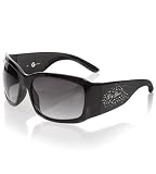G by GUESS Plastic Wrap Sunglasses with Rhinestone , BLACK