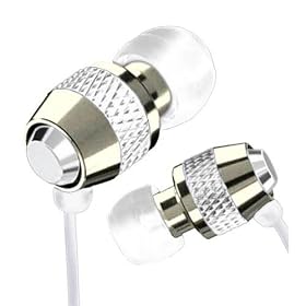 White Metal iPod MP3 Earphones