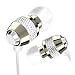 White iSmart Metal Replacement In-Ear Metal 3.5mm Stereo EarBud EarPhones HeadPhones Headset for all Apple iPhone, iPod Generation Shuffle Nano Mini Video Classic Touch / Creative Zen / ZUN / Sony / Sansa / Samsung other MP3 / MP4 / CD / DVD Players which have 3.5mm Audio Socket