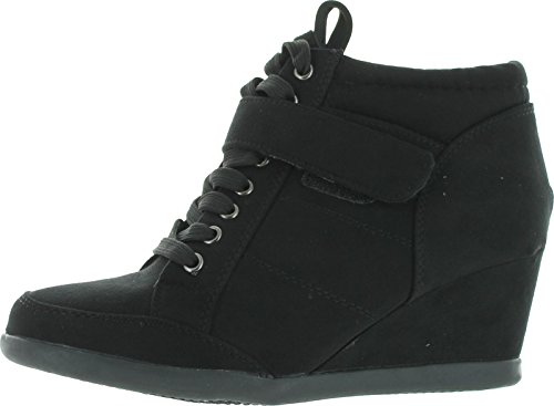Forever Womens Peggy-51 Hot Fashion Lace Up Wedge Sneakers Casual Shoes
