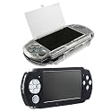 Clear Clip On Crystal Hard Case + Black Soft Silicone Skin Case for Sony PSP 2000 3000