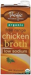 Pacific Natural Foods Organic Low Sodium Chicken Broth, 32-Ounce Containers (Pack of 12)