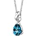 Mysterious Allure: Sterling Silver 2.25 carats Pear Shape London Blue Topaz Pendant with 18 inch Silver Necklace image 1