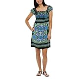 Xhilaration® Juniors Smocked Challis Dress - Green Print